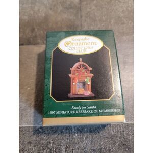 Hallmark 1997 ready for Santa mini ornament Xmas decor